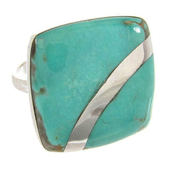 Southwest Turquoise Silver Jewelry Ring Size 5-3/4 MW63818
